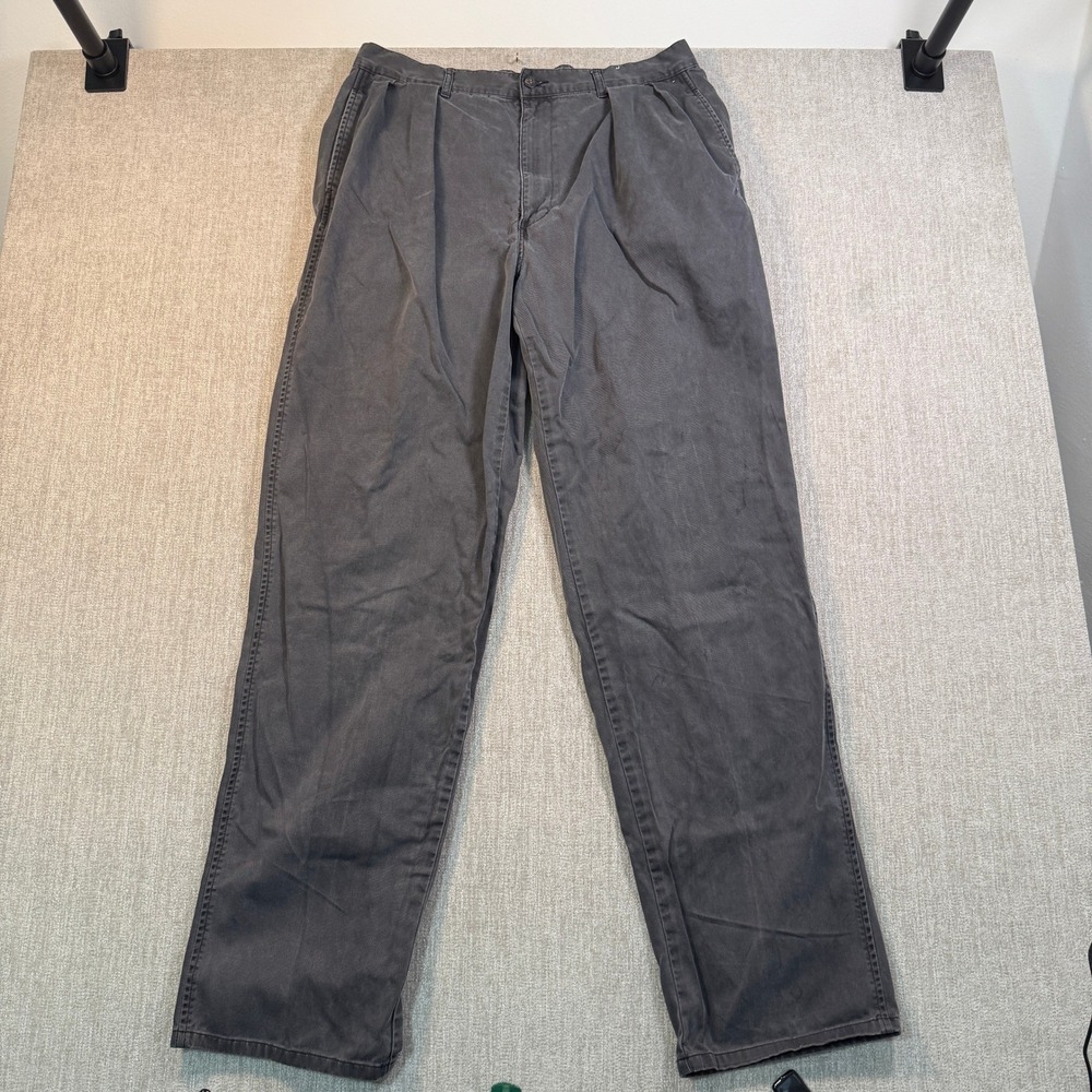 Polo Ralph Lauren Andrew Pant Mens 35x33 Pleated Cotton Chino Trousers Charcoal